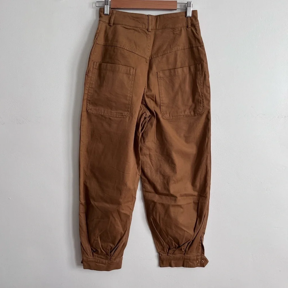 ZARA  SNAP BUTTON CUFFED PANTS-TAUPE BROWN-7149/240